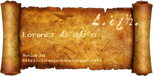 Lorencz Ödön névjegykártya